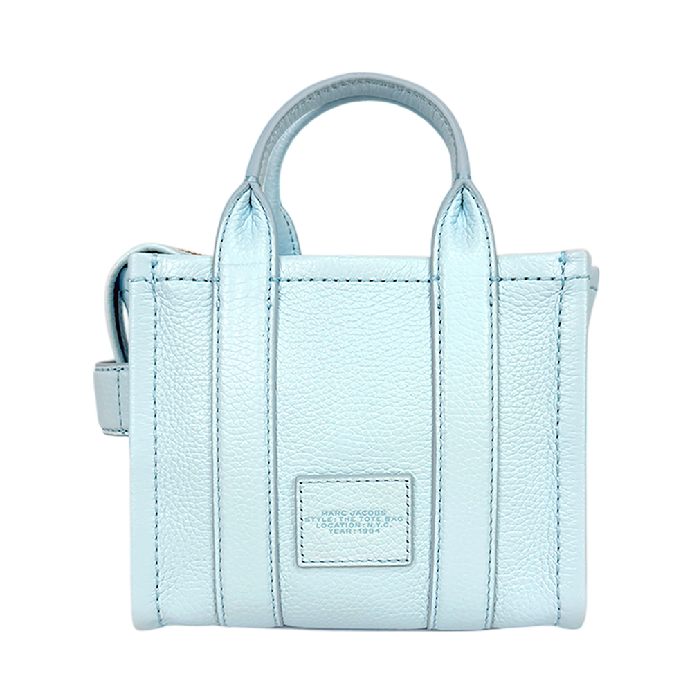 MARC JACOBS THE LEATHER TOTE 粒面皮革迷你托特包/雲藍色, , large