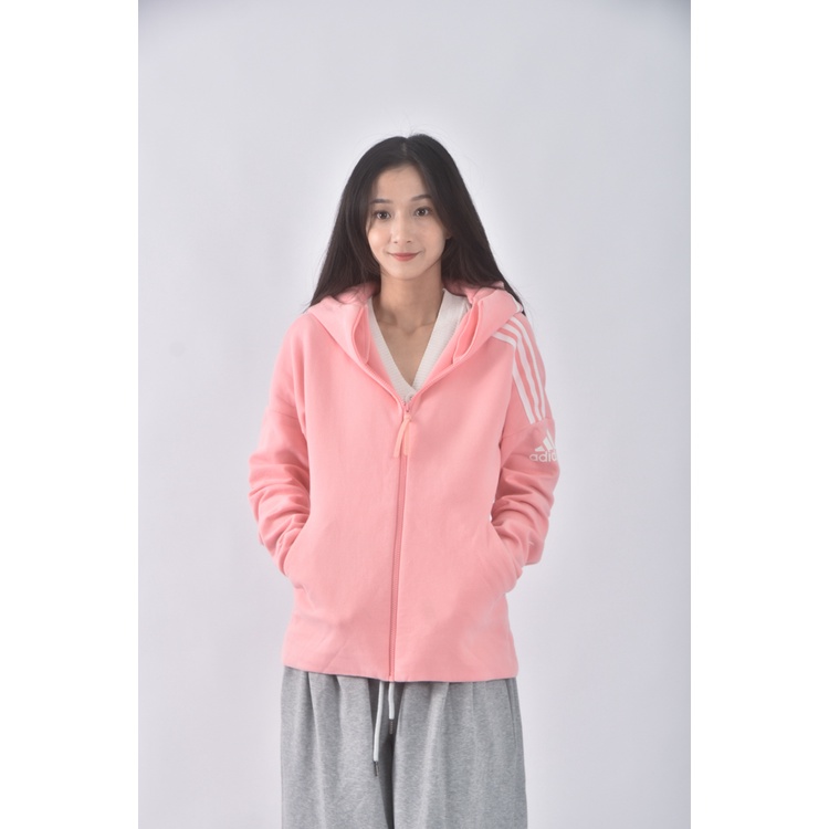(L) adidas運動棉質連帽粉色外套二手衣, , large
