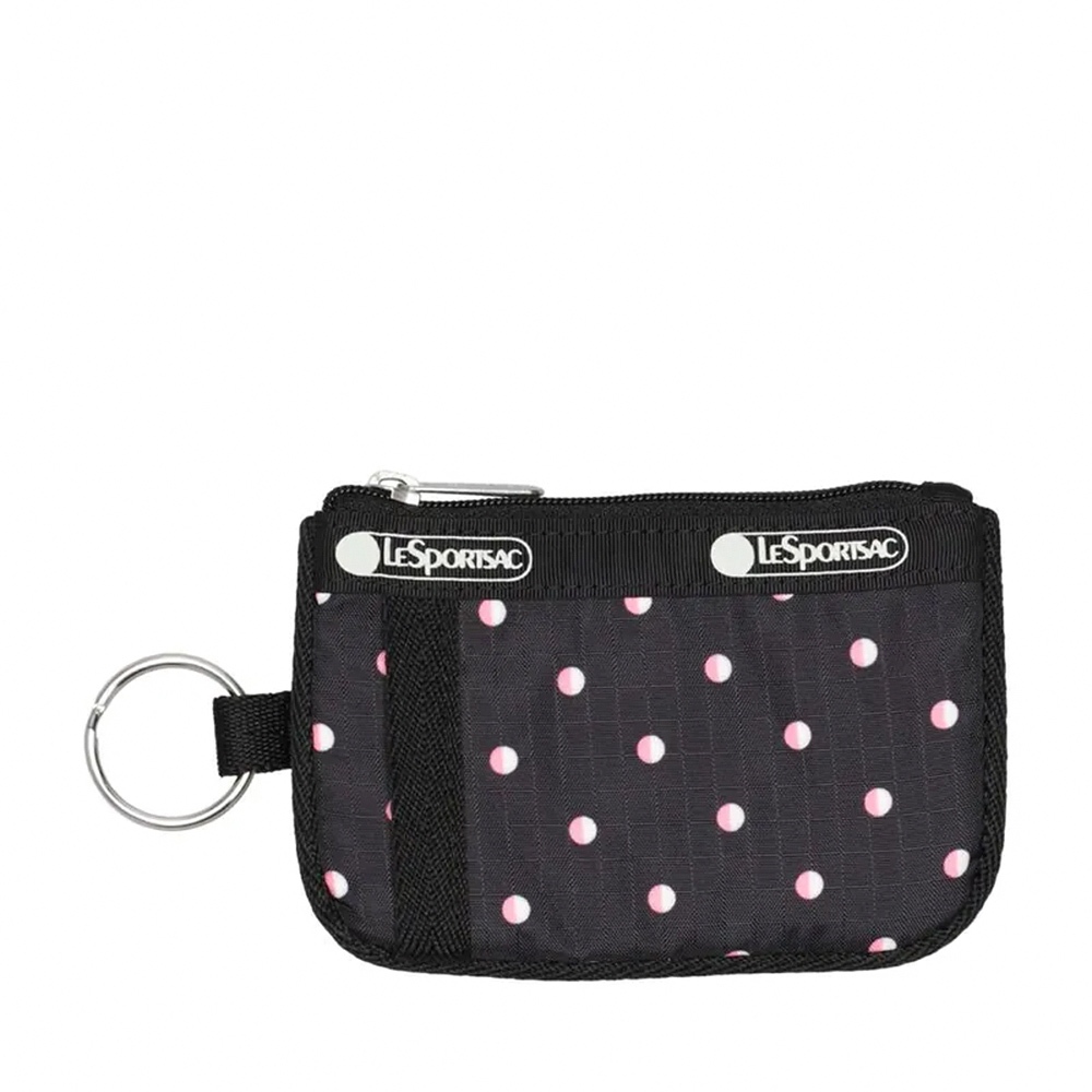 |快速出貨|Lesportsac Key Card Holder 卡片零錢包 送禮-粉色點滴, , large