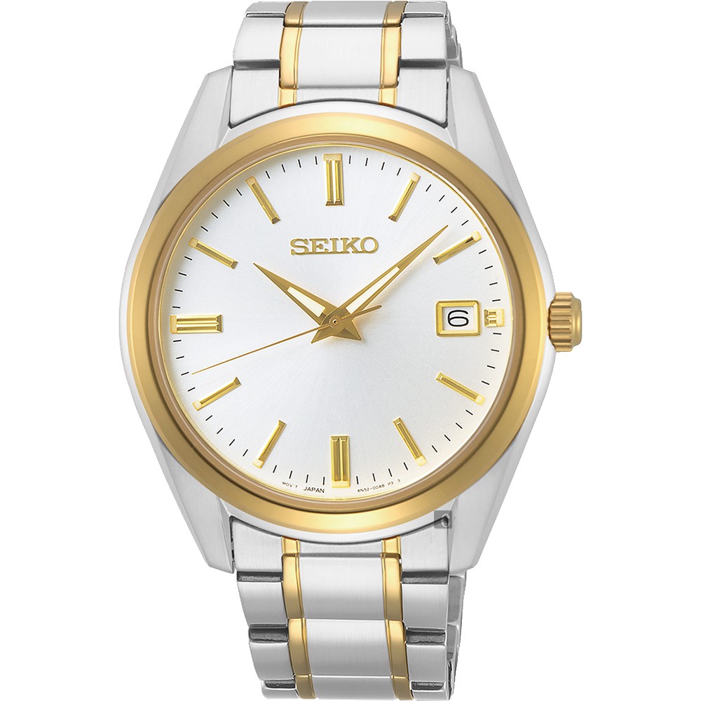 SEIKO 精工 CS 時尚石英手錶(SUR312P1)-銀x雙色39mm, , large