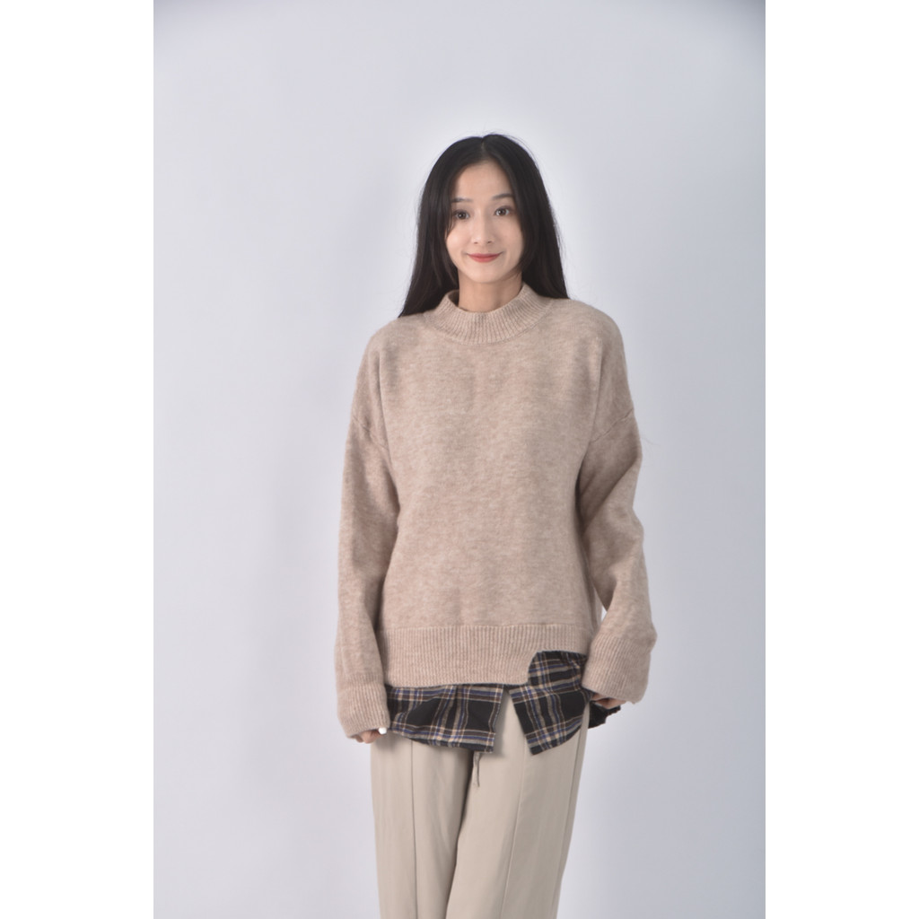 (XL) major made棉質圓領杏色長袖上衣二手衣, , large