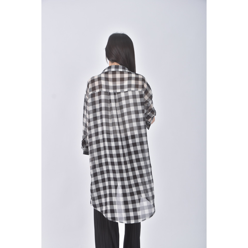 (L) ob style質感格紋灰色外套二手衣, , large