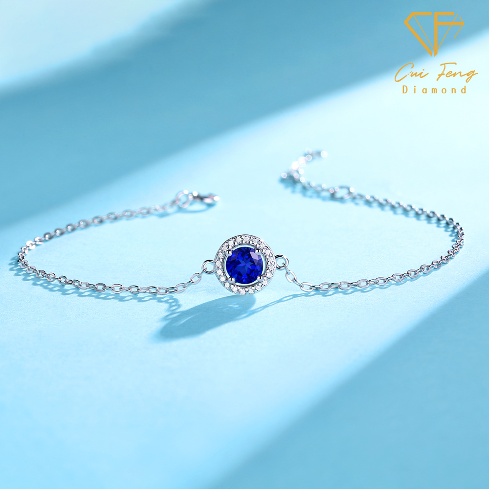 【CF鑽飾】手鍊 培育藍寶石《蔚藍》50分 手鏈, , large