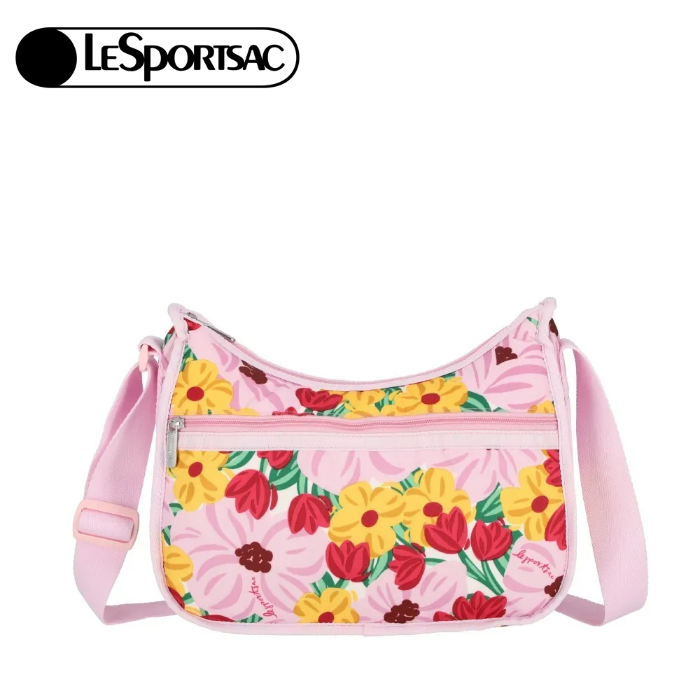 Lesportsac Classic Hobo 經典斜背包 送禮推薦-粉紅花漾, , large