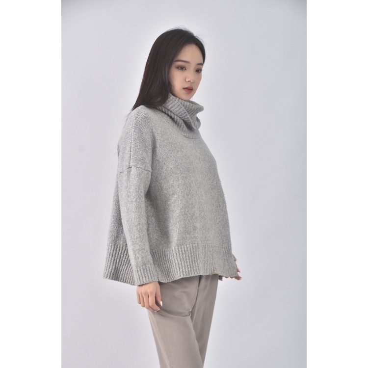 (XL) 質感高領灰色長袖上衣二手衣, , large