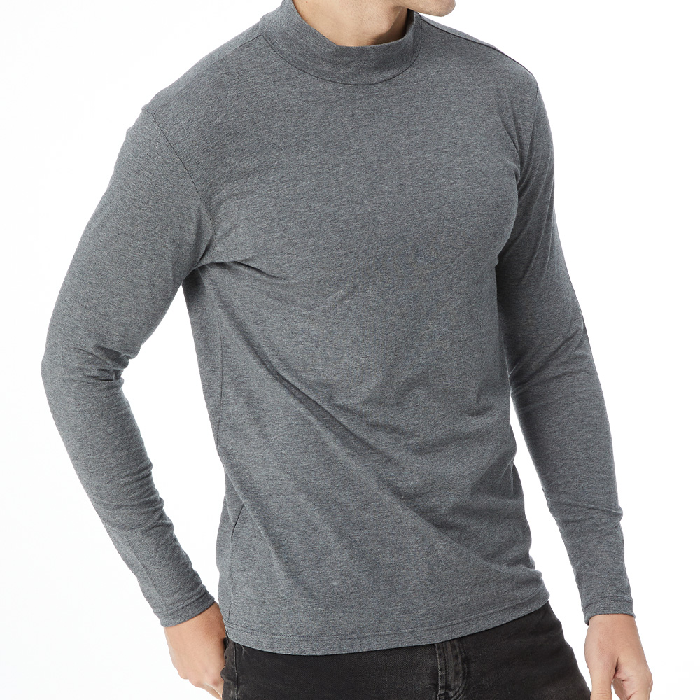 PC彈力棉半高領長袖衫, , large