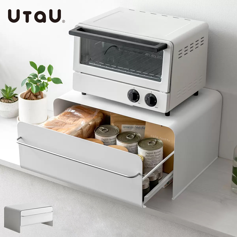 【UtaU】日本設計抽屜式時尚收納櫃大款(磁吸收納/烤麵包機收納/電器收納/抽屜式設計) 雪峰白