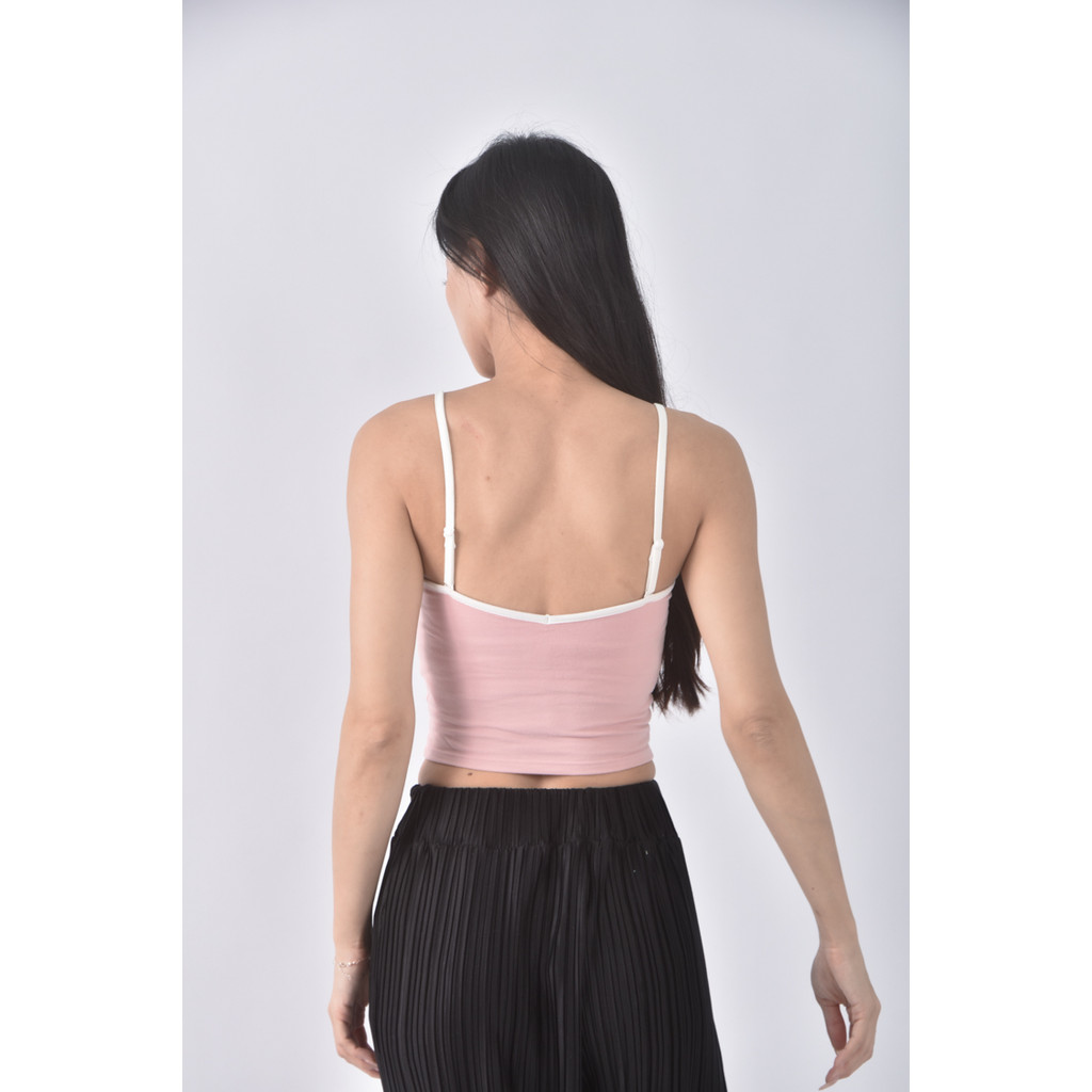 (S) vestiaire de miss p質感棉質撞色粉色上衣二手衣, , large