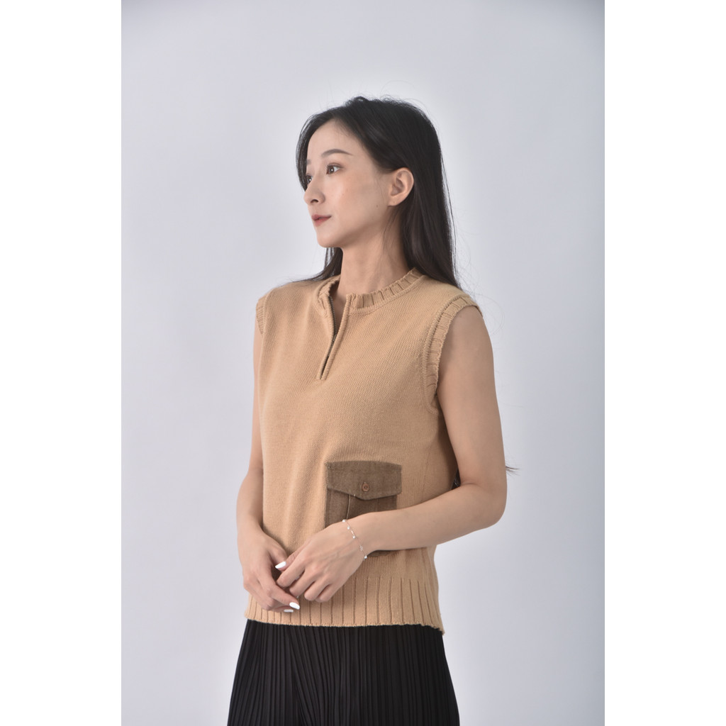 (F) jin hwa背心棕色上衣二手衣, , large