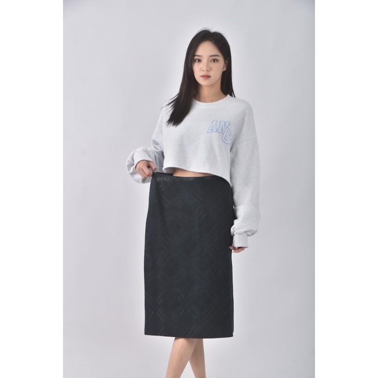 (L) burberry質感格紋綠色長裙二手衣, , large