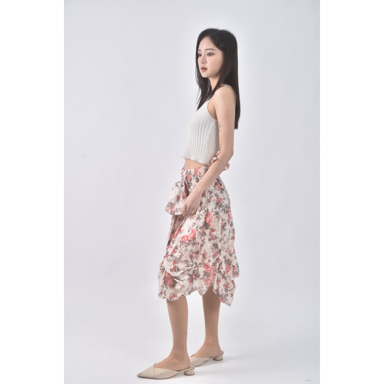 (S) 質感花紋粉色長裙二手衣, , large