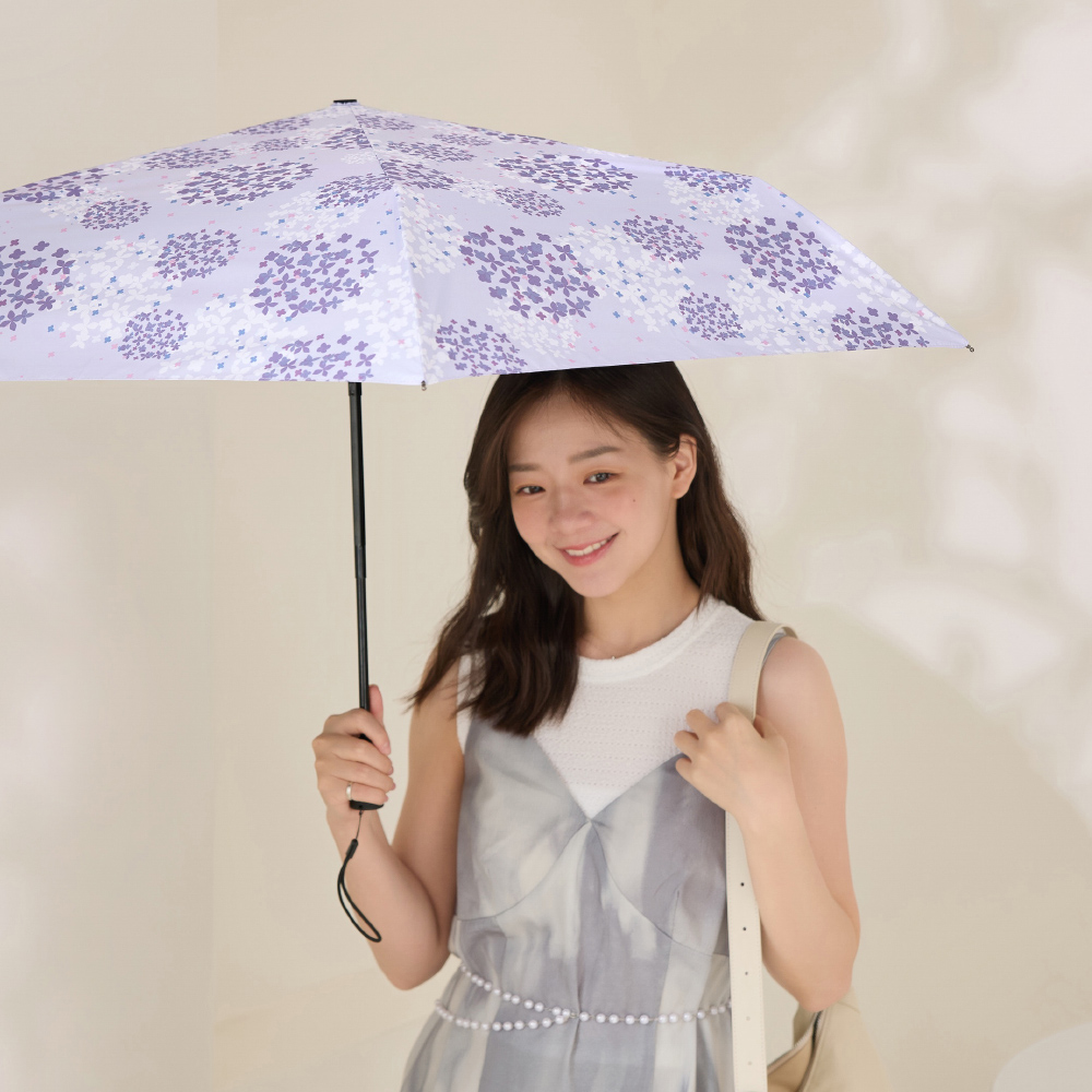 【rento】UV Protection Automatic Umbrella with Black Coating &ndash; Hydrangea
