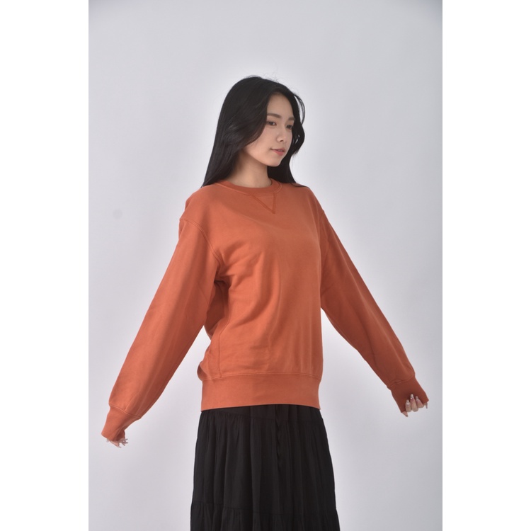 (S) uniqlo質感棉質橘色長袖上衣二手衣, , large