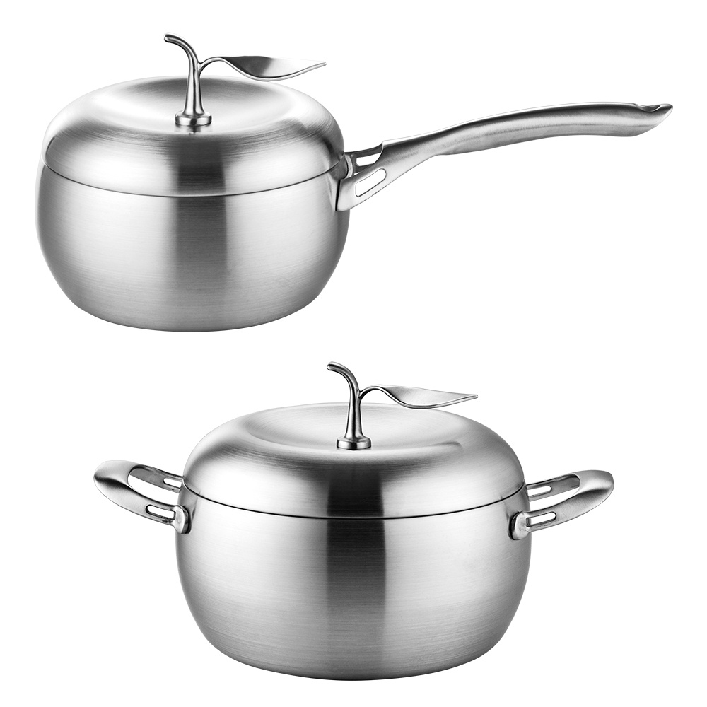 PERFECT 理想牌 極緻316不鏽鋼蘋果型七層複合金湯鍋附蓋蘋果鍋 18cm單把-Leidea樂德兒, , large