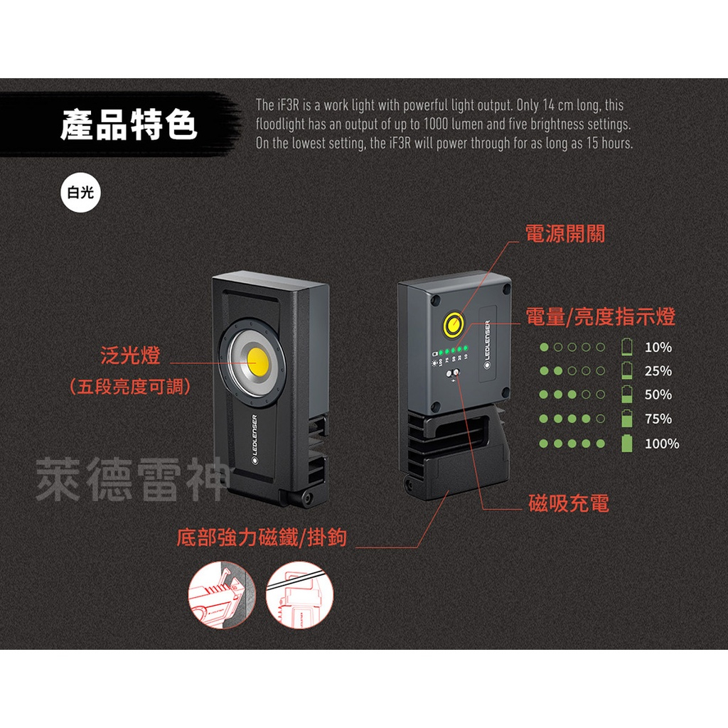 【德國Ledlenser】iF3R專業強光充電式工作燈, , large