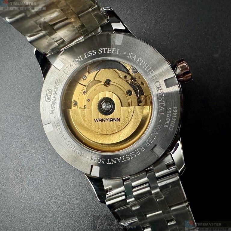 [星晴錶業]WAKMANN手錶,40mm,WA00050銀白色錶面玫瑰金錶殼金銀相間精鋼錶帶款, , large