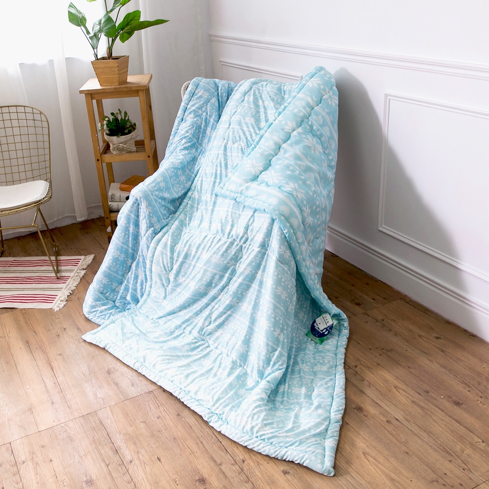 【格藍傢飾】日本製涼感抗菌夏被-雪花藍/雪花綠 (加碼送記憶枕), , large