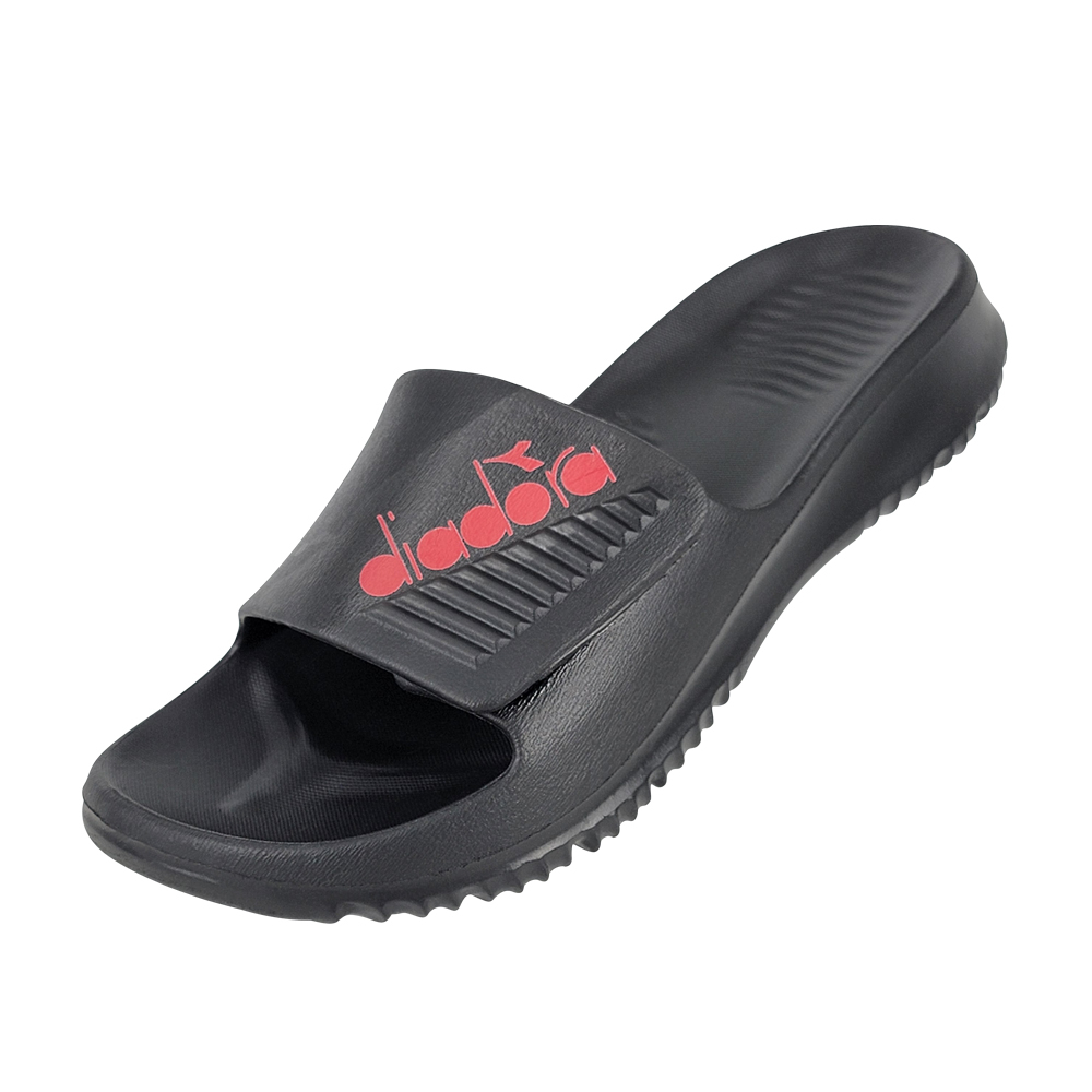 DIADORA迪亞多那 紓壓厚底拖鞋 MIT台灣製造 休閒 運動 時尚 魔鬼氈 彈力 舒壓 足弓支撐 排水 防滑 黑 綠, , large