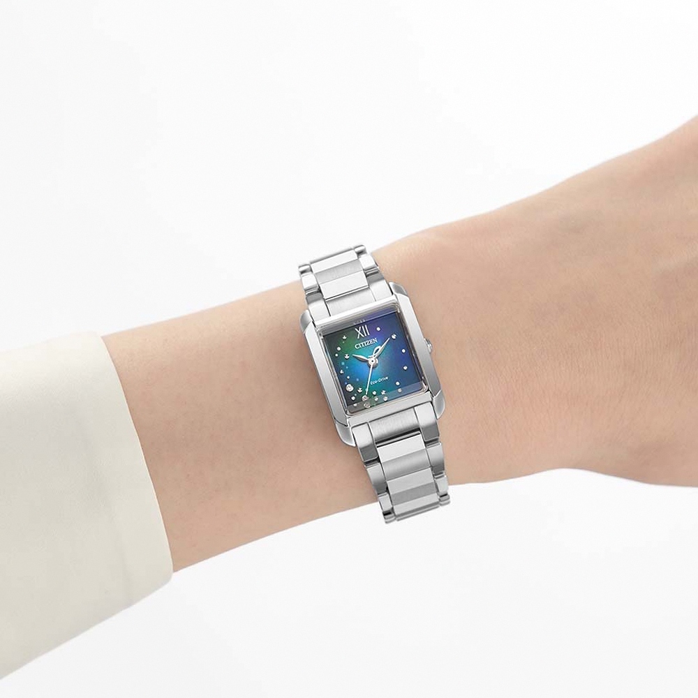 CITIZEN 星辰 千彩之海UNITE with BLUE L系列 光動能大三針女錶 EW5591-60L, , large