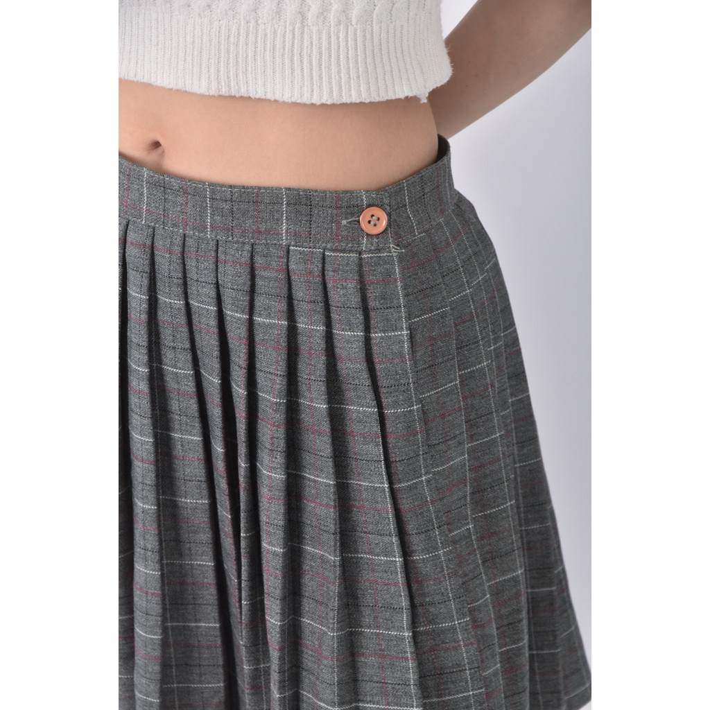 (M) yuan shin百褶灰色短裙二手衣, , large