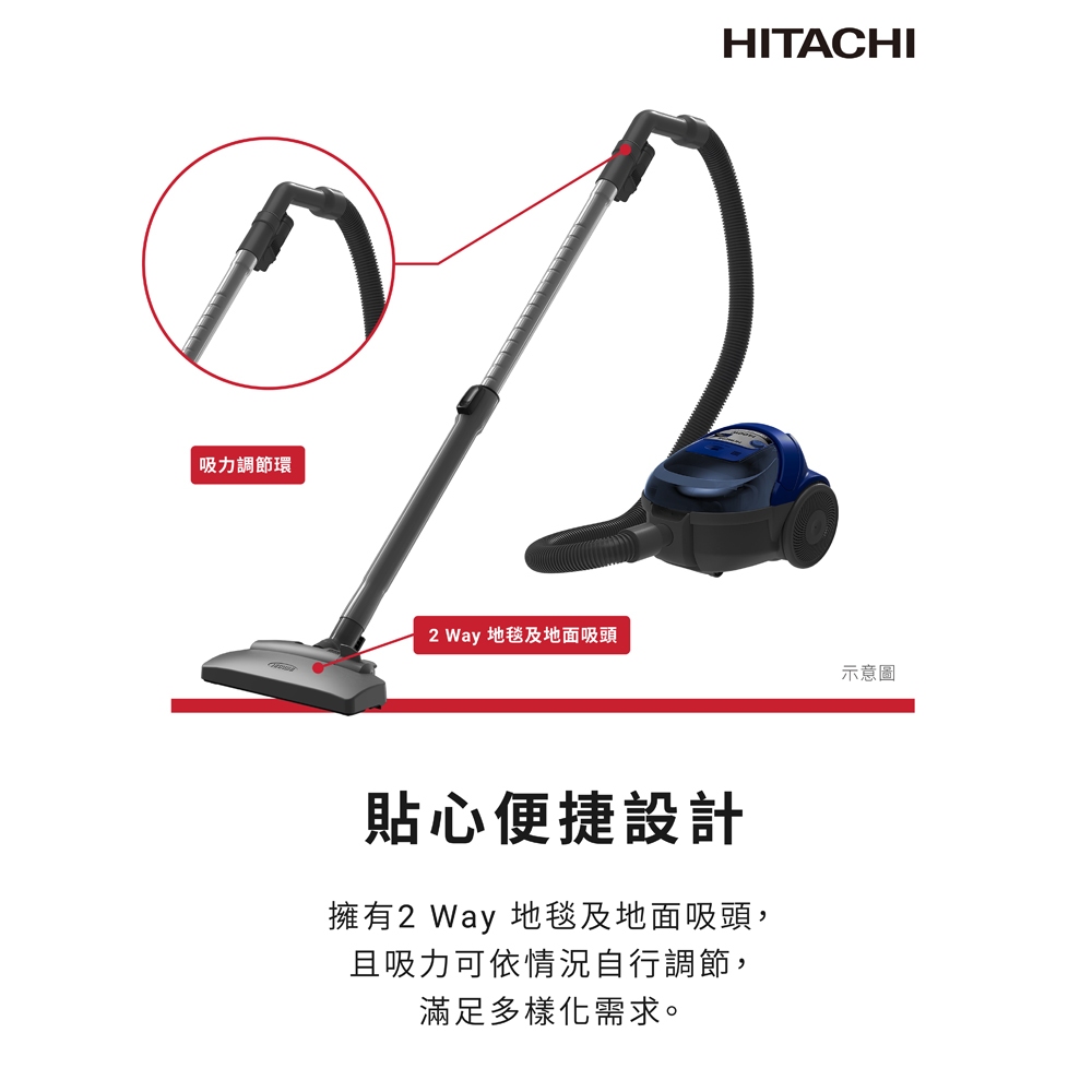 HITACHI Bagless Upright Vacuum Cleaner CVBM5TA, , large