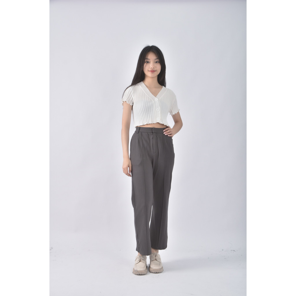 (XS（含）以下) 【里唯私服】pazzo高腰直筒灰色長褲二手衣, , large