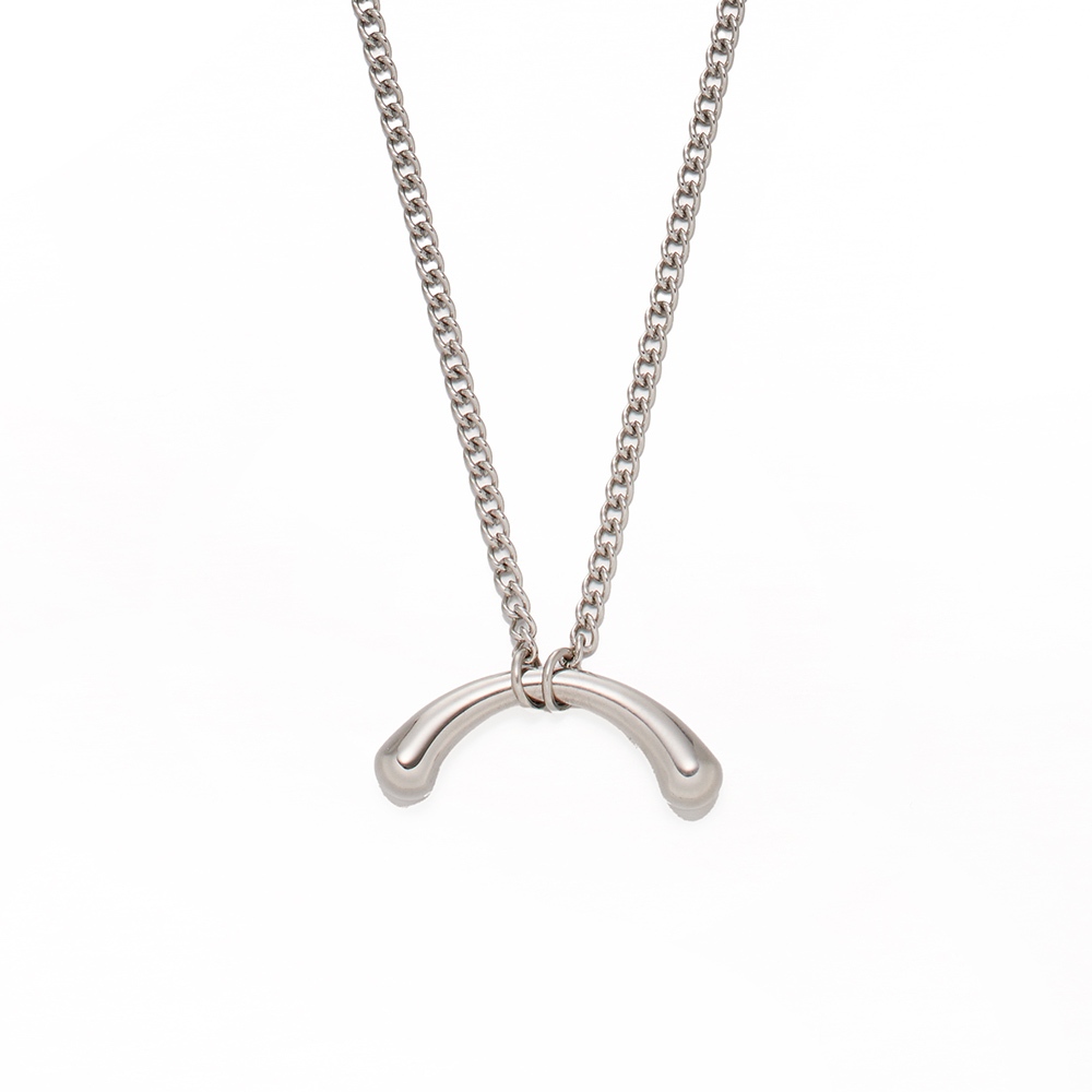 ULOO Glimmer 流光弧形吊墜項鍊-銀色 UN4002720, , large