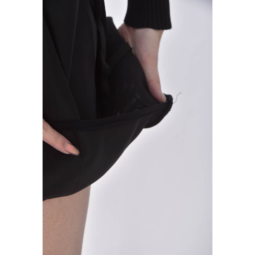 (S) 質感綁帶黑色洋裝二手衣, , large