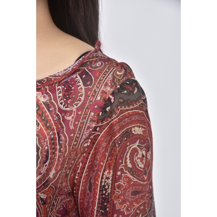 (S) sportmax質感變形蟲紅色長袖上衣二手衣, , large