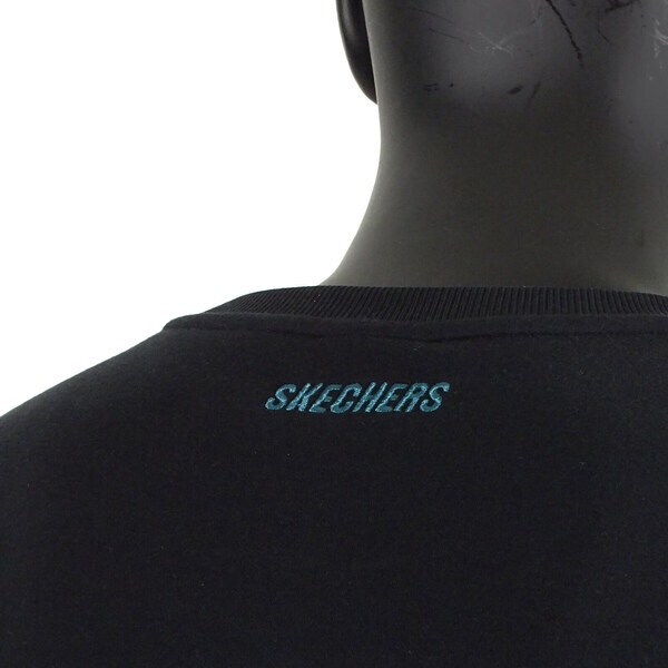 Skechers Logo Crew 男 長袖 上衣 刷毛 保暖 撞色 黑 [L420M060-002K], , large