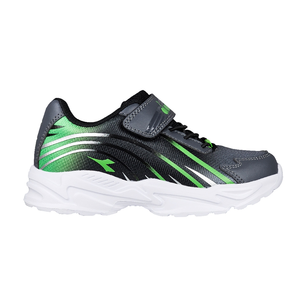 DIADORA迪亞多那 競速小將兒童運動鞋 童運動鞋 童鞋 寬楦 透氣 保護後跟 吸震 減壓 健康鞋墊 止滑 黑綠 粉紫, , large