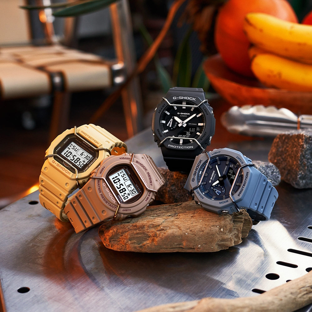 CASIO 卡西歐 G-SHOCK 大地色系啞光金屬電子錶 DW-5600PT-5, , large