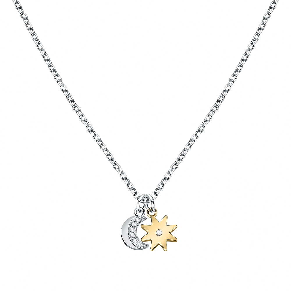 【快速出貨】MORELLATO TALISMANI系列 不鏽鋼 雙色星月閃耀項鍊 SAUY03, , large
