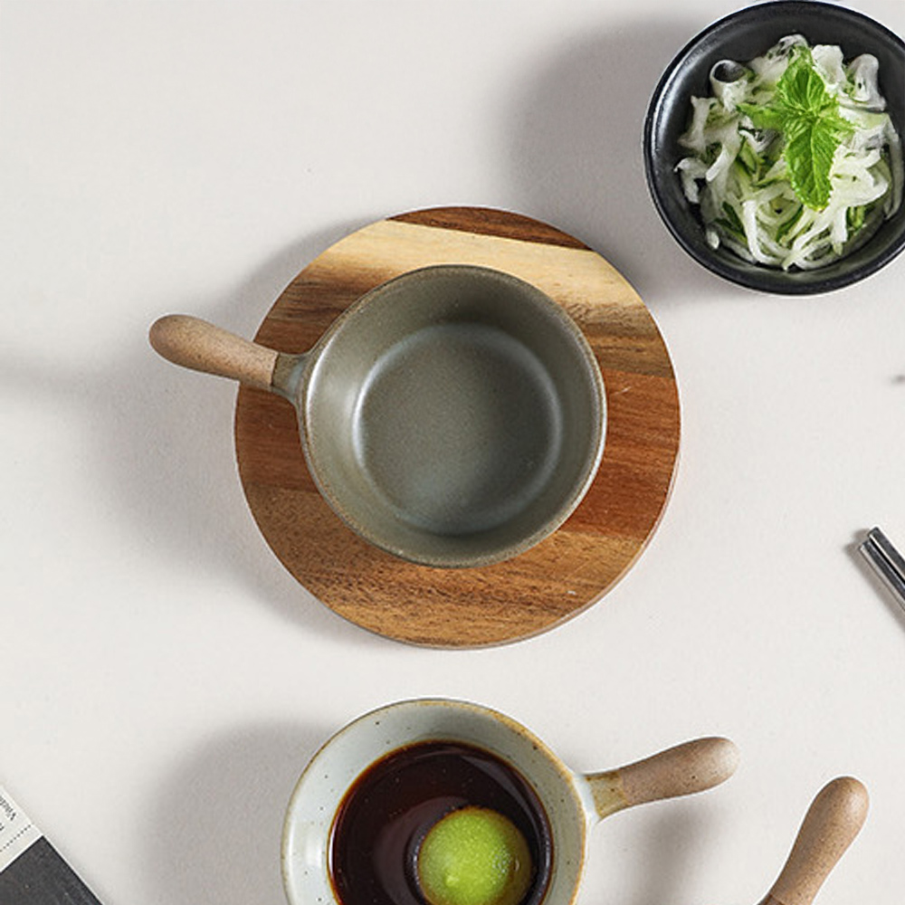 日式復古迷你單柄碟【6色可選】 盤子 醬料碟 醬油碟 小菜碟 陶瓷碟 迷你手把調料碟 沾醬碟 陶瓷 小碟 碗盤 小碟子, , large