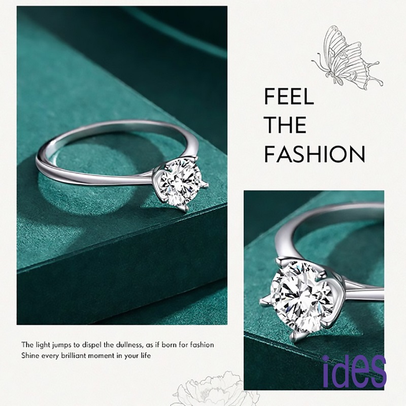 [ides愛蒂思] 情人送禮 日系設計款50分F/VS1頂級3EX車工鑽石戒指結婚戒/簡約五爪  (戒圍請於訂單備註), , large