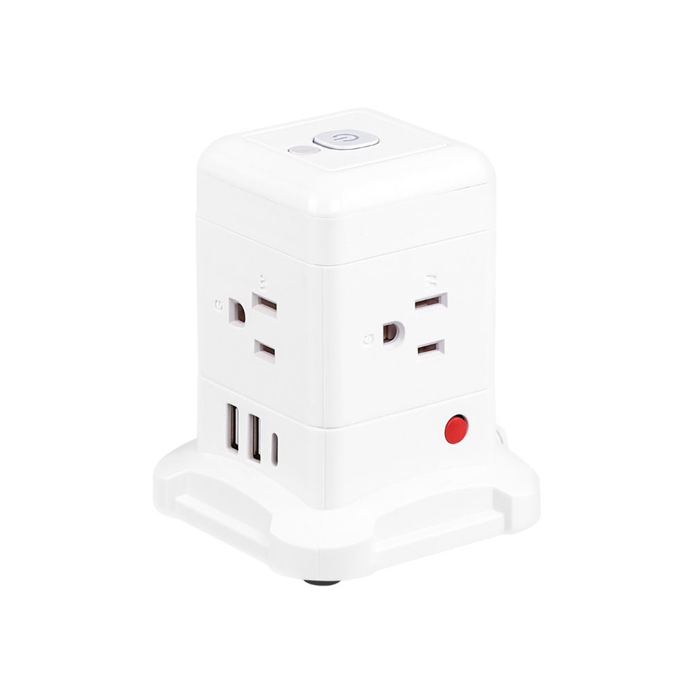 2-meter USB multi-port power strip (US standard/black), , large