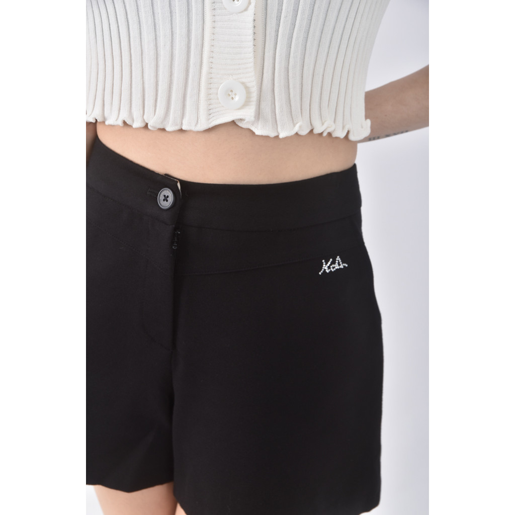 (M) kinloch anderson高腰質感格紋黑色短褲二手衣, , large