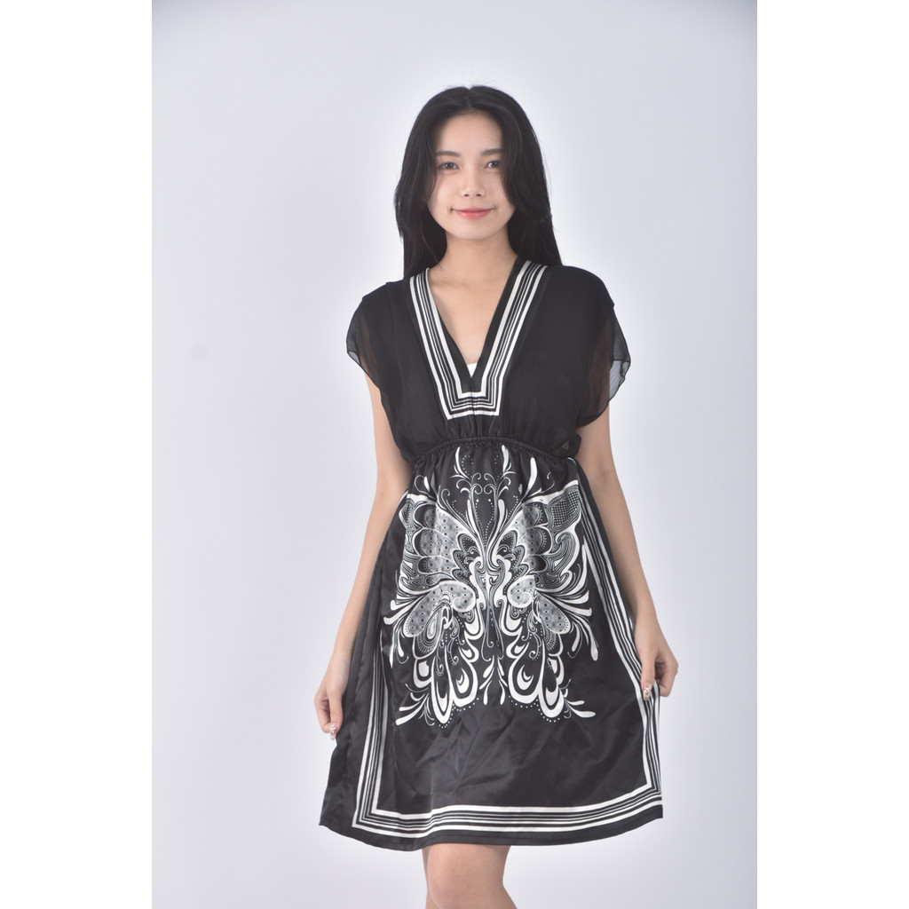 (S) 質感V領黑色洋裝二手衣, , large