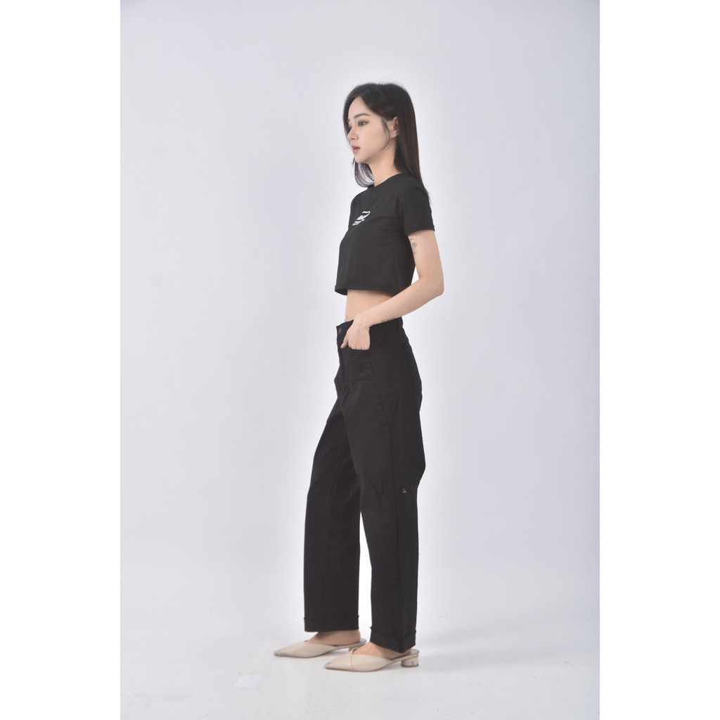 (2XL) flyup韓牌高腰質感丹寧牛仔黑色長褲二手衣, , large