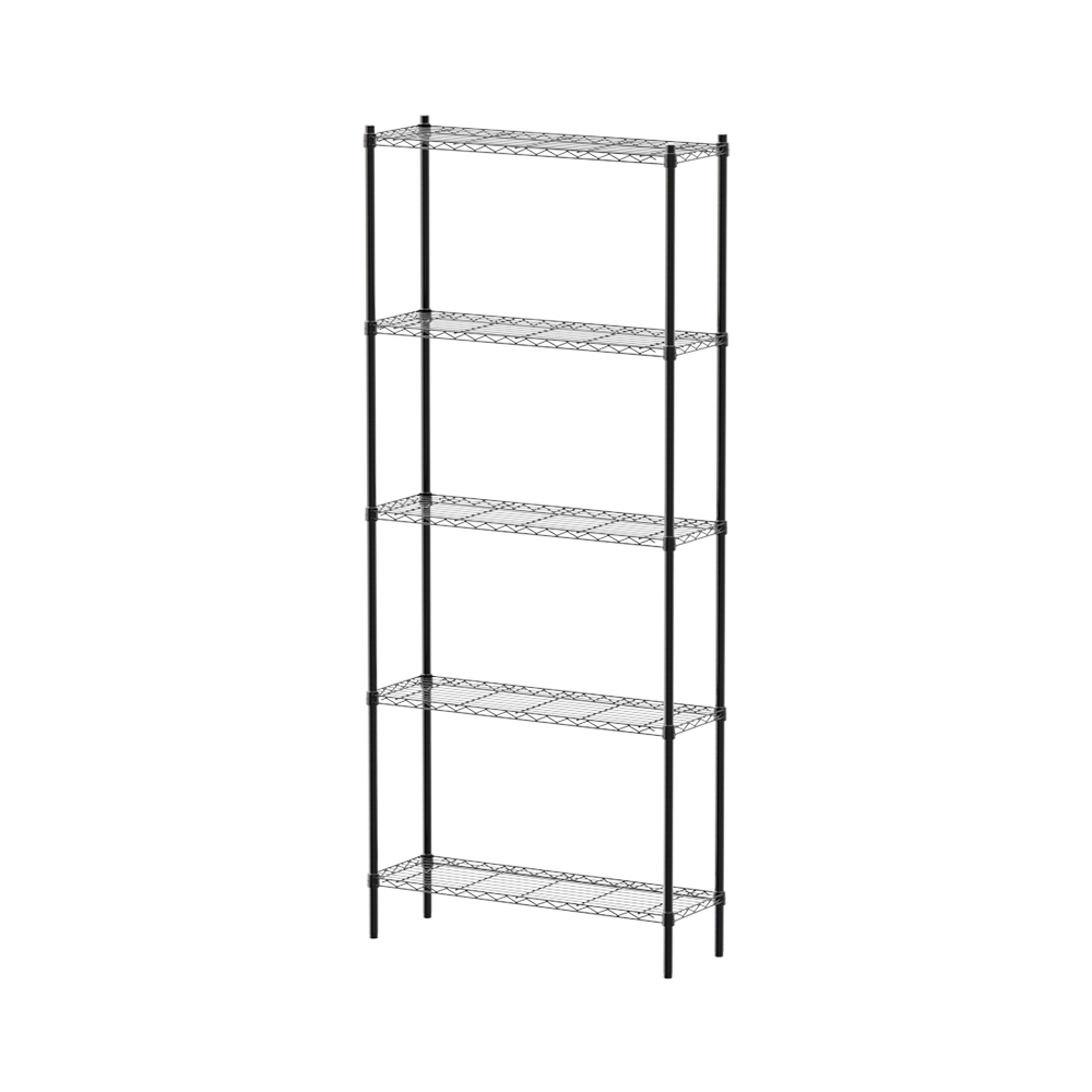 【Y HOUSE】90x30x210cm Lightweight Five-Layer Iron Rack Iron Rack - Painted Black