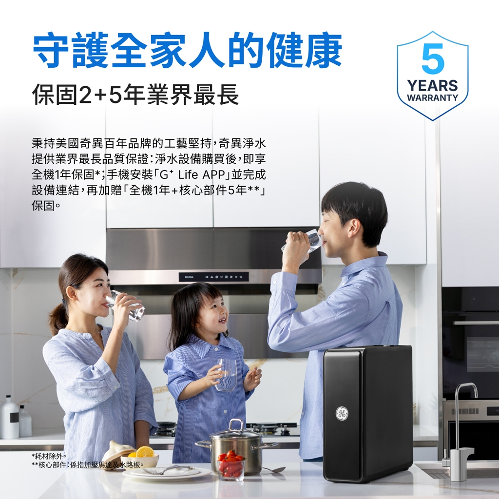 【麗水生活】GE 奇異 極光奈濾淨水器 (600G) GTUN-5200EN-TW 廚下加熱 廚下飲水機, , large