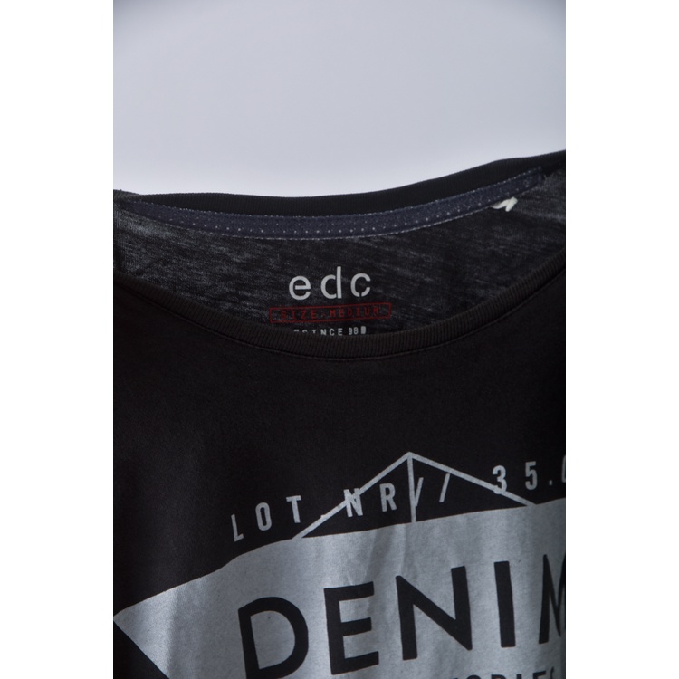(M) edc印花灰色短袖上衣二手衣, , large