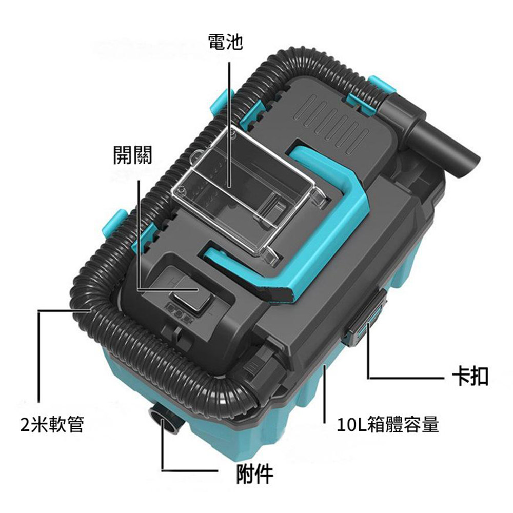 Brushless 20V Industrial 3-in-1 Vacuum Cleaner (10 batteries, 1 charger, and accessories), , large