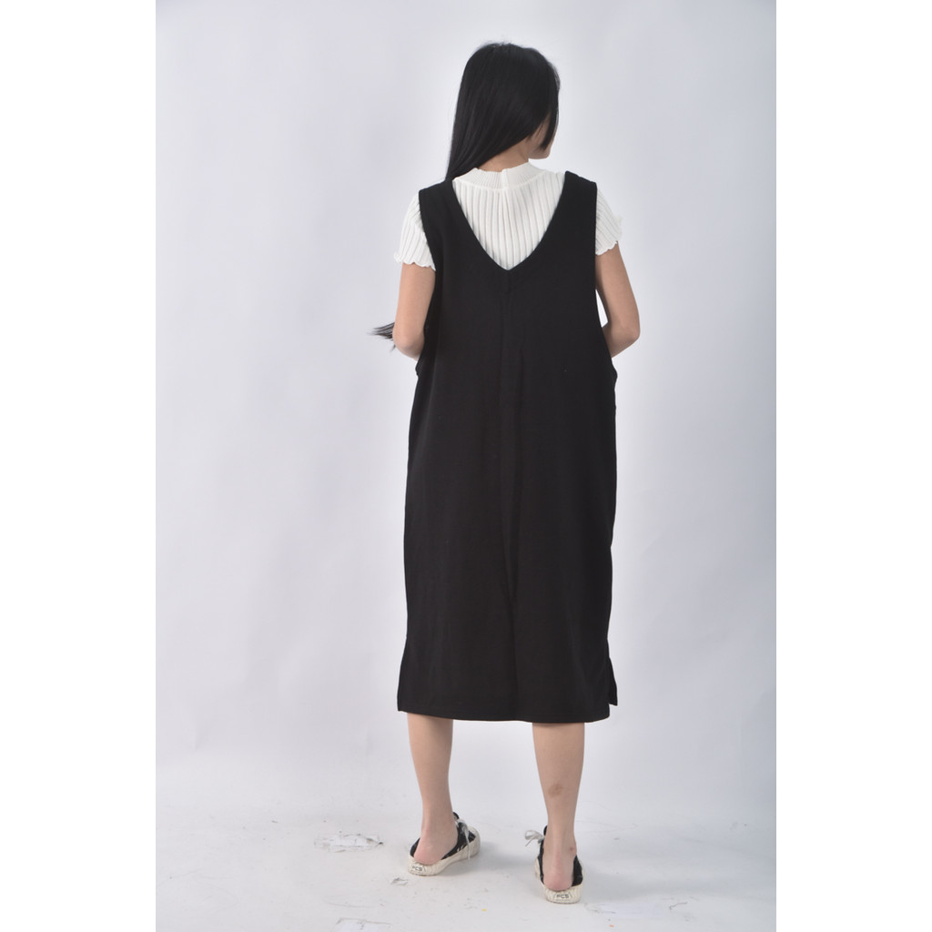 (S) sj company韓牌內刷毛黑色洋裝二手衣, , large