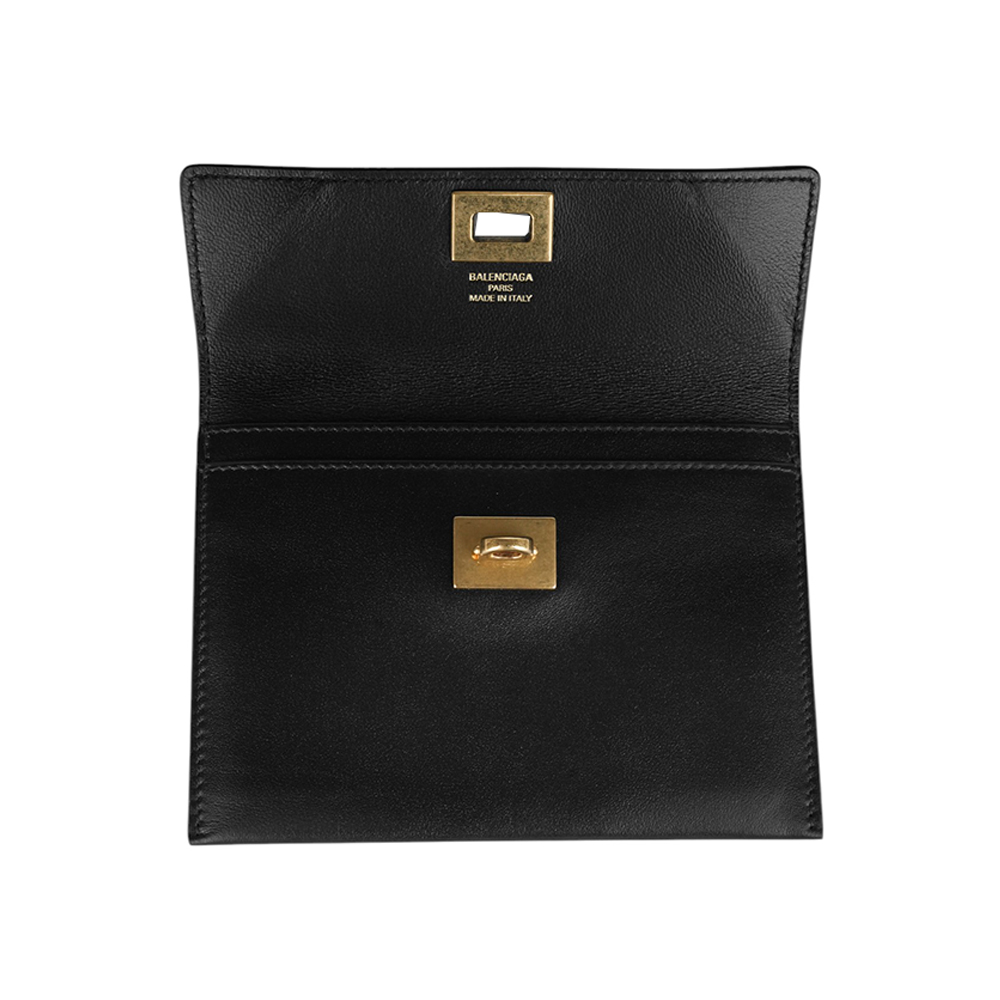 BALENCIAGA Rodeo 金釦平滑小牛皮大款零錢包/卡夾包/黑色, , large