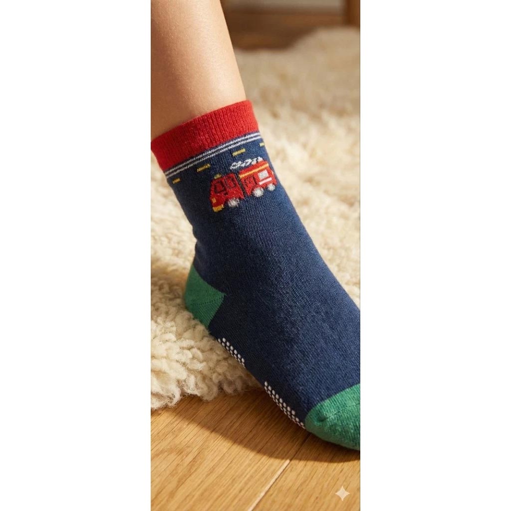 Kaimei Cotton Industry | 10 pairs of random excellent pure cotton non-slip children's socks, little driver style car children's socks, cartoon children's socks, cute socks, boys and girls socks 17-21cm, , large