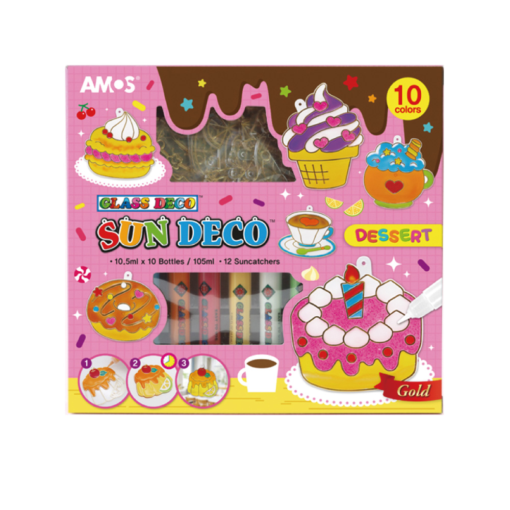 【韓國AMOS】10色甜點蛋糕主題 模型版DIY玻璃彩繪組
