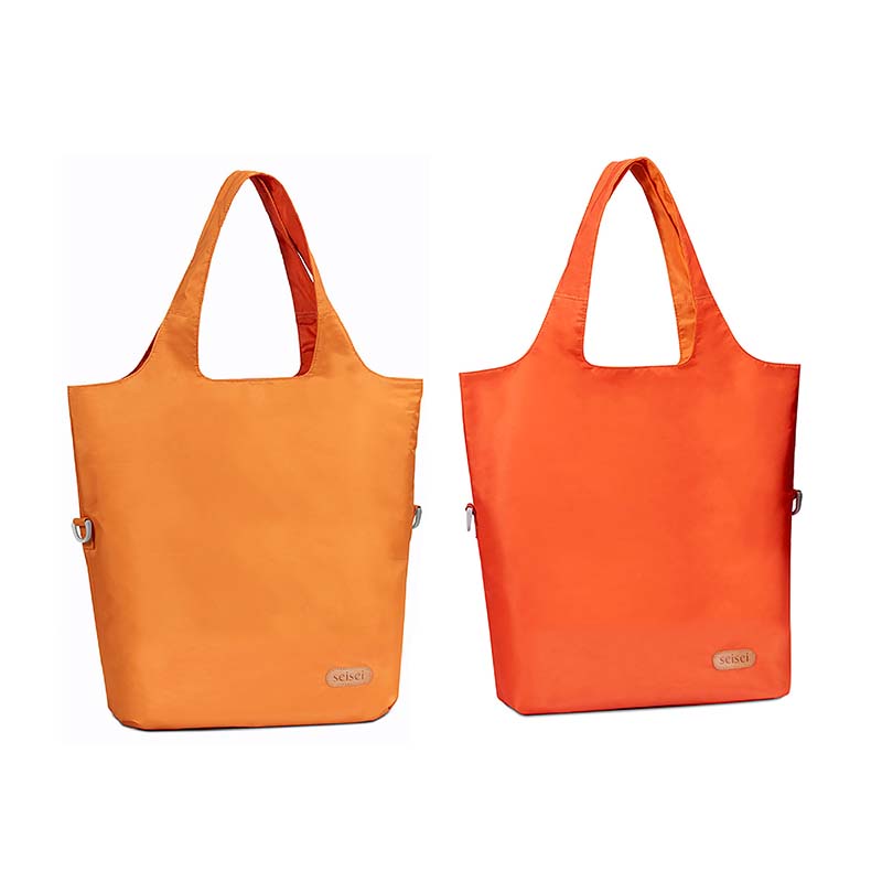 【seisei】雙色雙正面肩背手提托特包_再生寶特瓶環保防水布/金盞橘, , large