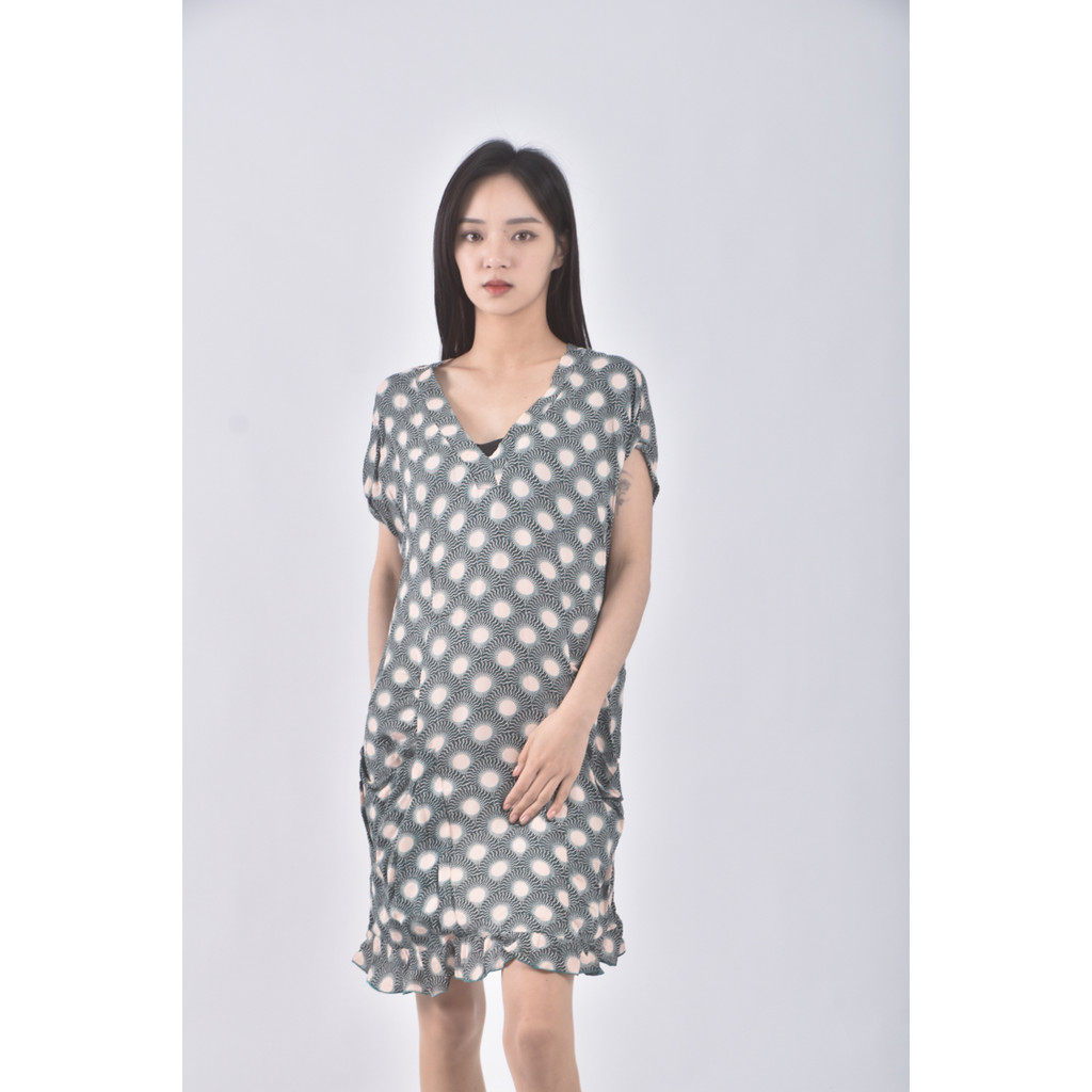 (M) bimba y lola質感花紋綠色洋裝二手衣, , large