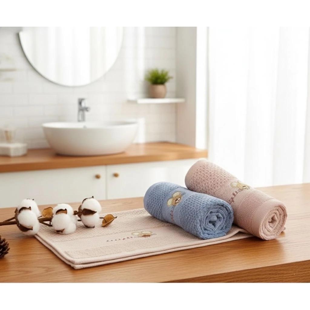 [Kaimei Cotton Industry] 4 in the group, random and excellent pure cotton mesh, skin-friendly adult towel/bath towel/face towel/towel, big-eared rat style, , large